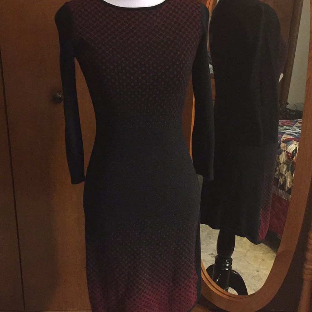 Black and red sweater dress